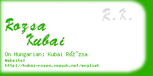 rozsa kubai business card